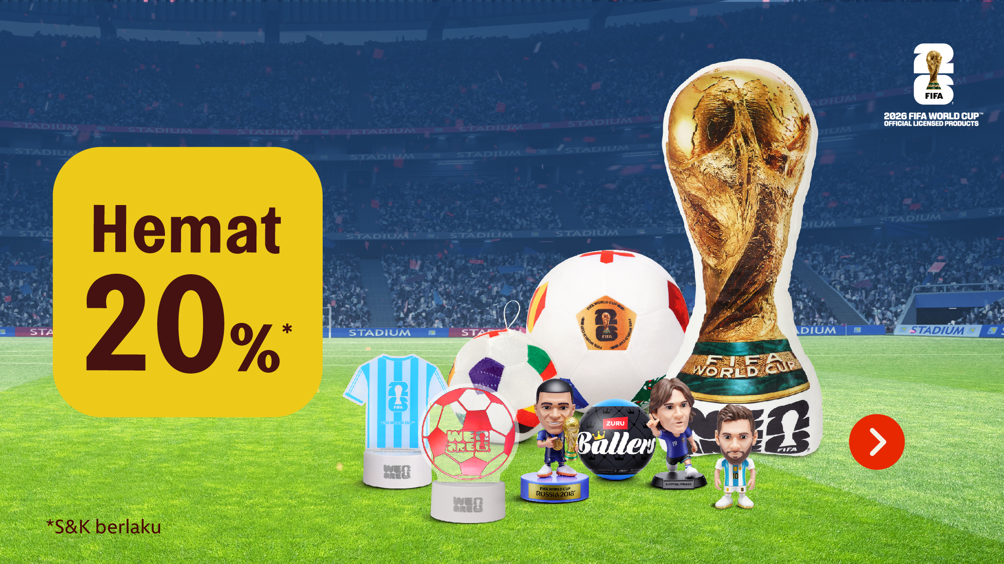 main image for promo Beli lebih banyak merchandise World Cup